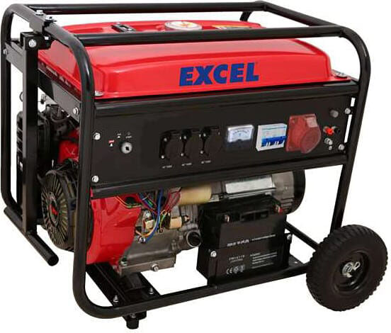 excel gn5500 generatore di corrente gruppo elettrogeno a benzina capacità 25 litri potenza 5500 watt - 07861 gn5500