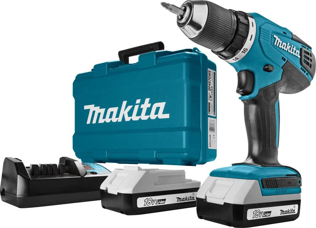 makita hp457dwe trapano avvitatore a percussione 18 v 1.5 ah litio - hp457dwe