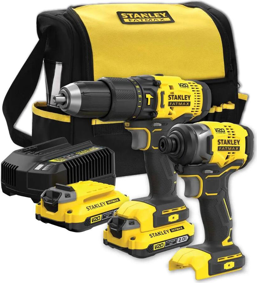 stanley sfmck465d2s trapano a percussione a batteria 18 volt con accessori e borsa - sfmck465d2s