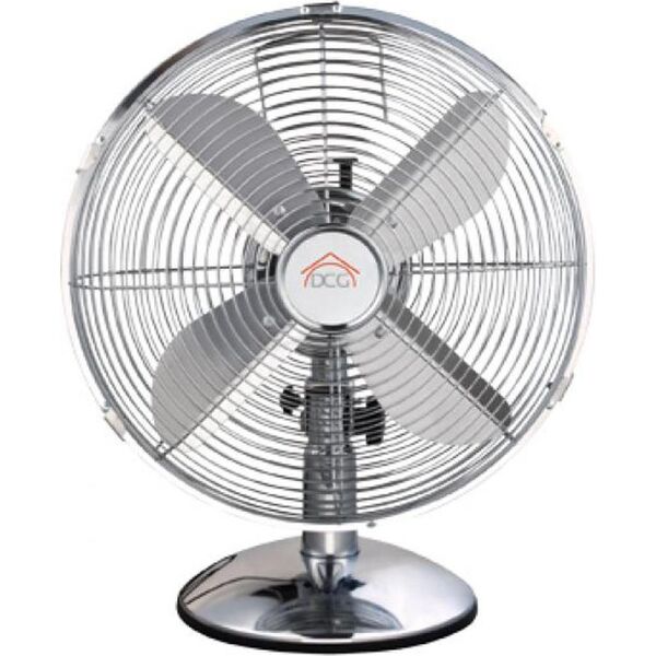 dcg ve1612 ss ventilatore da tavolo a pale diametro 30 cm oscillante 3 velocità colore cromo - ve1612 ss