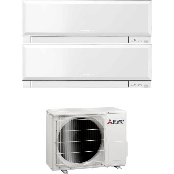 mitsubishi msz-ef25vg(k) + msz-ef35vg(k) + mxz-2f53vf climatizzatore dual split inverter 9000 + 12000 btu condizionatore con pompa di calore classe a+++/a++ r32 (unità interna + unità esterna) colore bianco - msz-ef25vg(k) + msz-ef35vg(k) + mxz-2f53vf kir