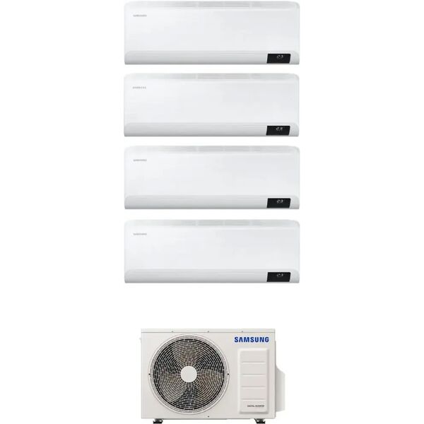 samsung 4 x ar07txeaawk + aj080txj4kg climatizzatore quadri split inverter 7000 + 7000 + 7000 + 7000 btu condizionatore con pompa di calore classe a++/a+ gas r32 wifi (unità interna + unità esterna) - 4 x ar07txeaawk + aj080txj4kg windfree avant