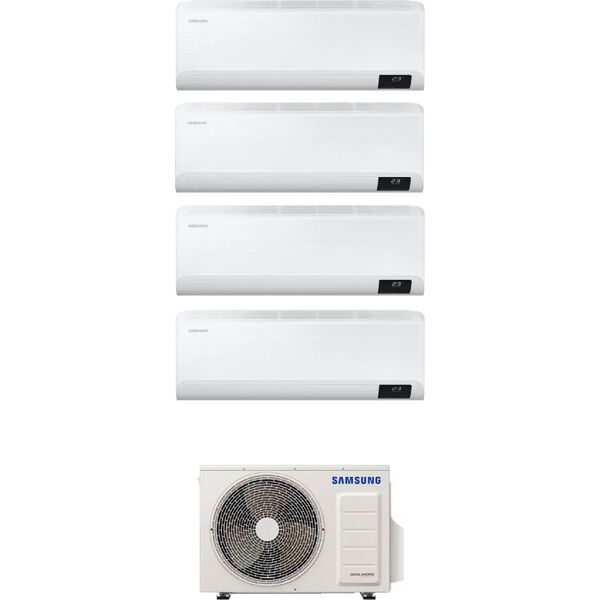 samsung 4 x ar07txcaawk + aj080txj4kg climatizzatore quadri split inverter 7000 + 7000 + 7000 + 7000 btu condizionatore con pompa di calore classe a++/a+ gas r32 wifi (unità interna + unità esterna) - 4 x ar07txcaawk + aj080txj4kg windfree elite