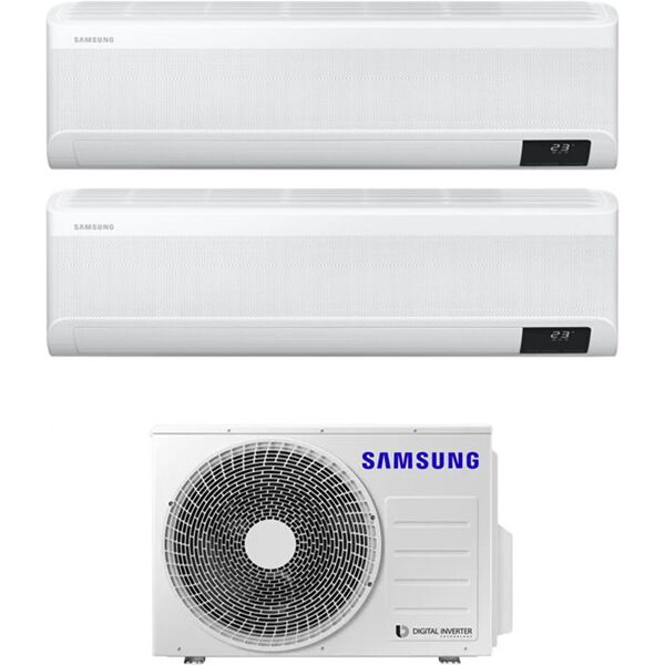 samsung ar07txeaawk + ar07txeaawk + aj040txj2kg climatizzatore dual split inverter 7000 + 7000 btu condizionatore con pompa di calore classe a+++/a++ gas r32 wifi (unità interna + unità esterna) - ar07txeaawk + ar07txeaawk + aj040txj2kg windfree avant