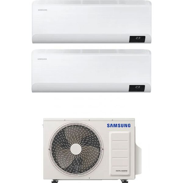 samsung ar07txeaawk + ar18bxeaawk + aj050txj2kg climatizzatore dual split inverter 7000 + 18000 btu condizionatore con pompa di calore classe a+++/a++ gas r32 wifi (unità interna + unità esterna) - ar07txeaawk + ar18bxeaawk + aj050txj2kg windfree avant