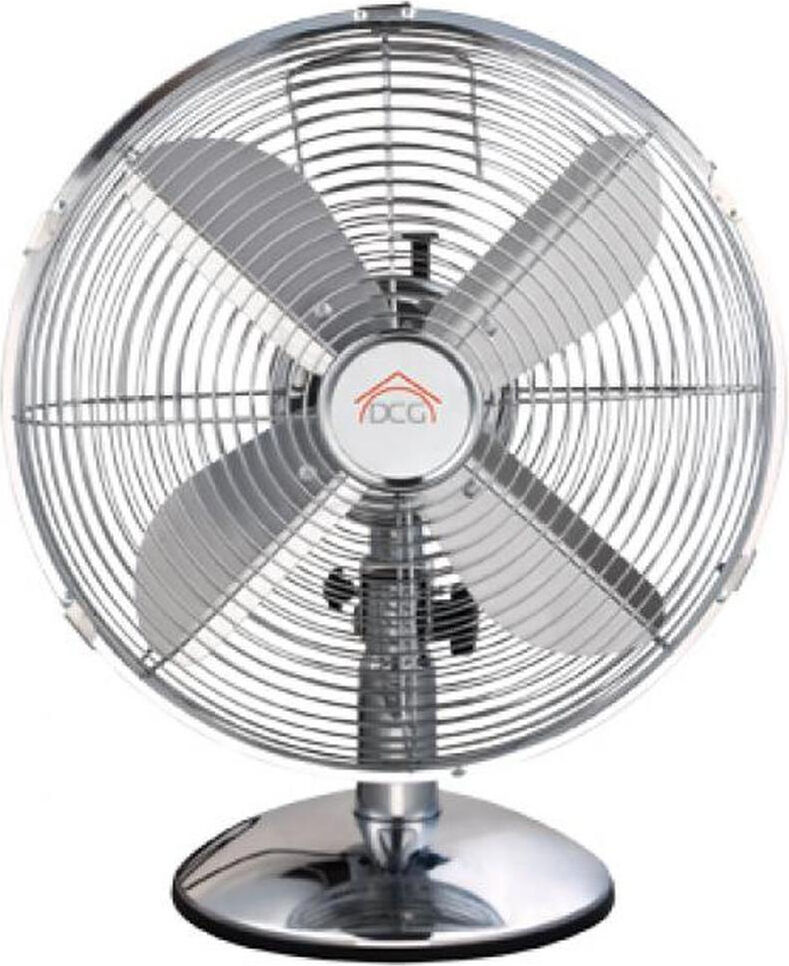 dcg ve1612 ss ventilatore da tavolo a pale diametro 30 cm oscillante 3 velocità colore cromo - ve1612 ss