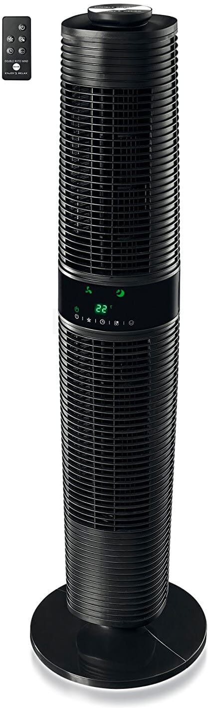 macom 994 ventilatore a colonna torre senza pale con telecomando oscillante 3 velocità colore nero - 994 double roto wind