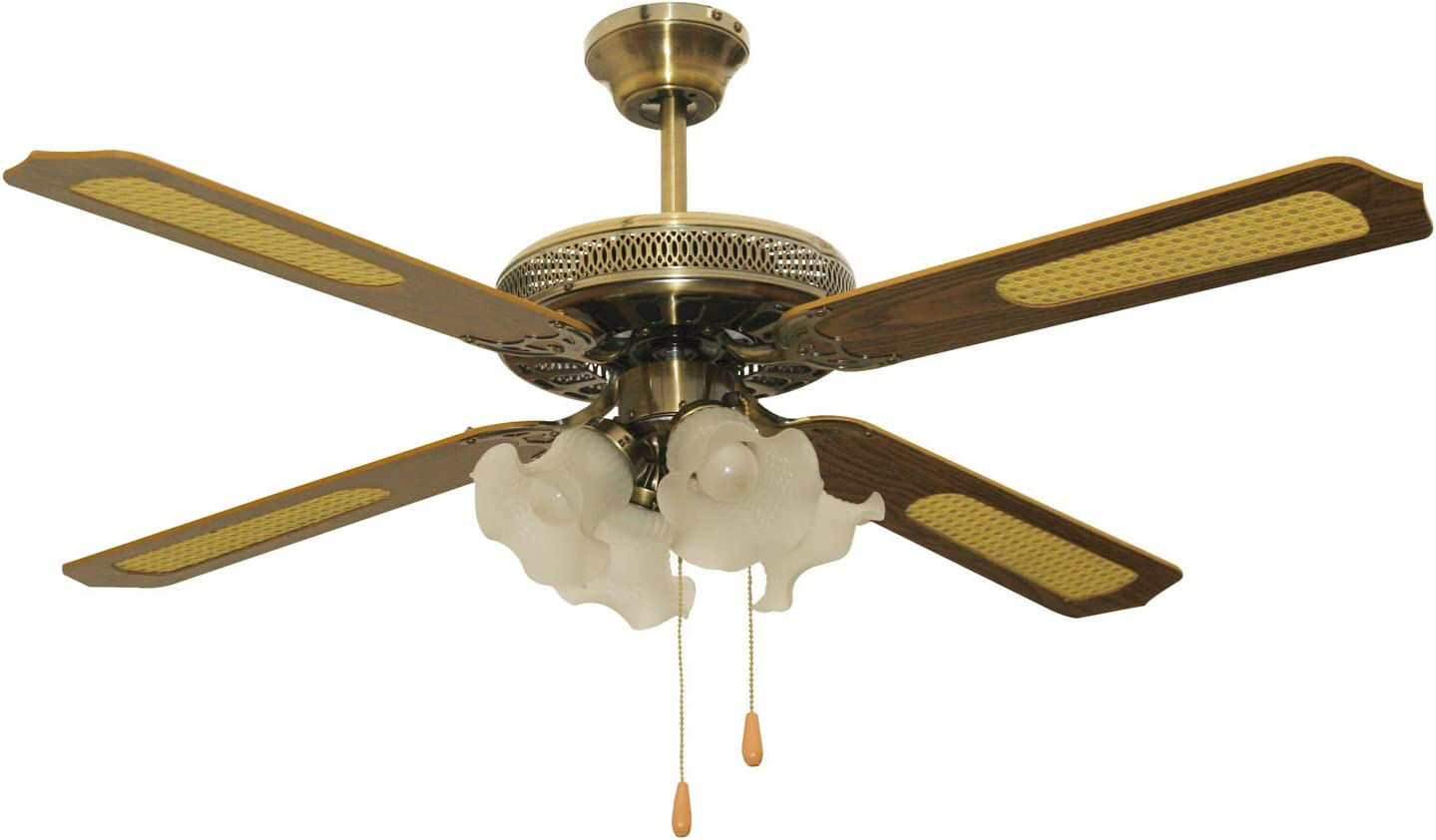 niklas saloon125 ventilatore da soffitto con luce lampadario ventilatore 4 pale in mdf 125 cm - saloon125