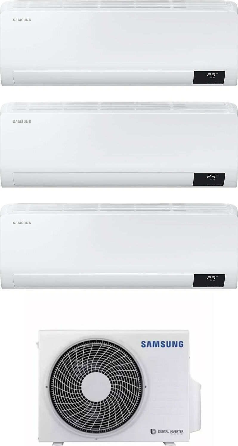 samsung 2 x ar09txhzawk + ar12txhzawk + aj052txj3kg climatizzatore trial split inverter 9000 + 9000 + 12000 btu condizionatore con pompa di calore classe a++/a gas r32 (unità interna + unità esterna) - 2 x ar09txhzawk + ar12txhzawk + aj052txj3kg luzon