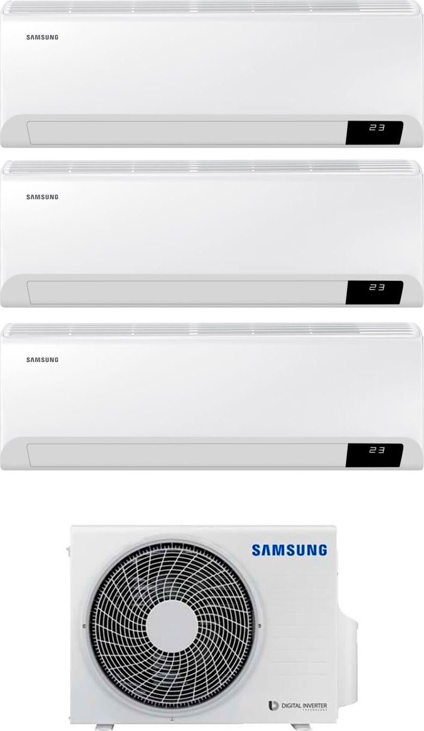 samsung 2 x ar07txfyawk + ar12txfyawk + aj052txj3kg climatizzatore trial split inverter 7000 + 7000 + 12000 btu condizionatore con pompa di calore classe a+++/a++ gas r32 wifi (unità interna + unità esterna) - 2 x ar07txfyawk + ar12txfyawk + aj052txj3kg c