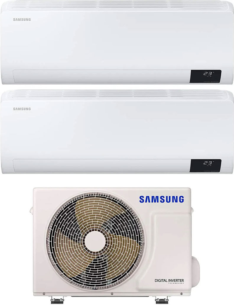 samsung ar09txhzawkneu + ar12txhzawkneu + aj040txj2kg/eu climatizzatore dual split inverter 9000 + 12000 btu condizionatore con pompa di calore classe a+++/a++ gas r32 (unità interna + unità esterna) - ar09txhzawkneu + ar12txhzawkneu + aj040txj2kg/eu luzo