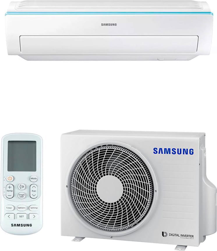 Samsung Ar12rxwsaurneu+ar12rxwsaurxeu Climatizzatore 12000 Btu /h Inverter Monosplit Condizionatore Con Pompa Di Calore Classe A++/a Gas R32 (Unità Interna + Unità Esterna) - Serie New Triangle F-Ar12ntr