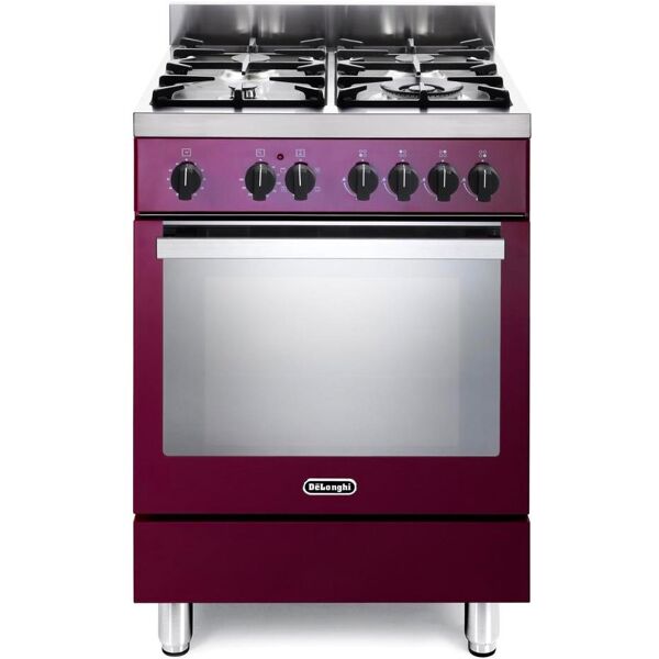 delonghi demr 64 ed cucina a gas 4 fuochi forno elettrico con grill l x p 59 x 60 cm classe energetica a colore bordeaux - demr 64 ed