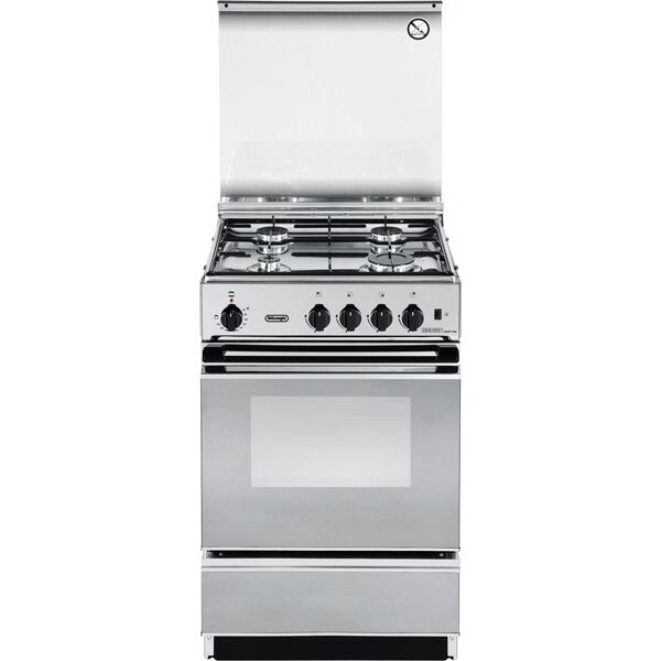 delonghi sex 554 n cucina a gas 4 fuochi forno elettrico con grill larghezza x profondità 50x50 cm con coperchio colore inox - sex 554 n linea smart