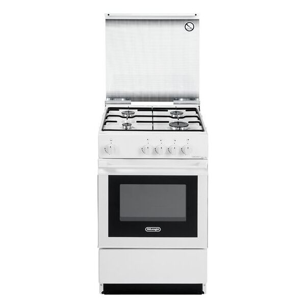 delonghi sgw 554 n cucina a gas 4 fuochi forno a gas larghezza x profondità 50x50 cm con coperchio colore bianco - sgw 554 n linea smart