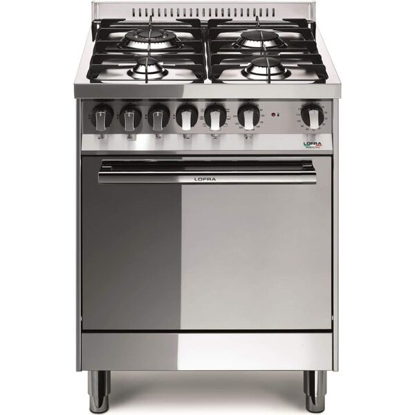 lofra m66mf/c cucina a gas 4 fuochi forno elettrico multifunzione ventilato con grill larghezza x profondità 60x60 cm classe energetica a colore inox - m66mf/c