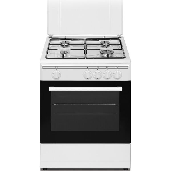 nikkei sn664wge cucina a gas 4 fuochi forno a gas con grill elettrico larghezza x profondità 60x58 cm colore bianco - sn664wge