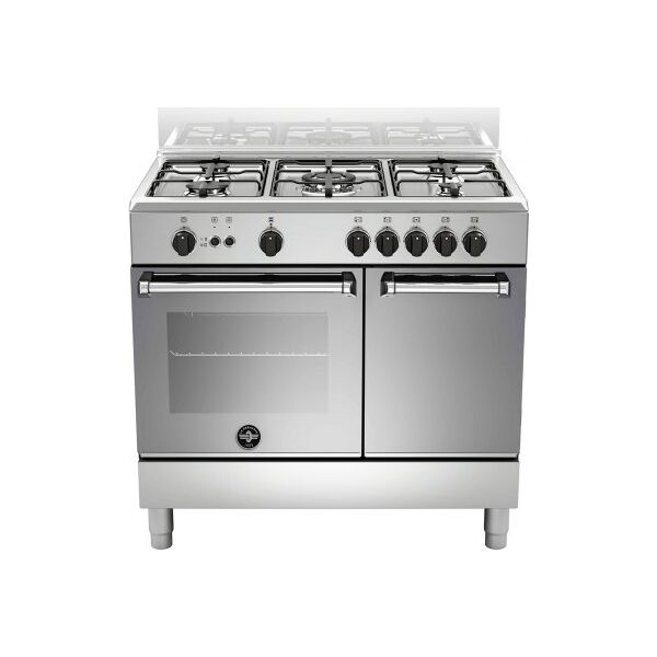 la germania amn9p5gxv cucina a gas 5 fuochi forno a gas con termostato libera installazione larghezza x profondità 90x60 cm classe energetica a colore inox - amn9p5gxv