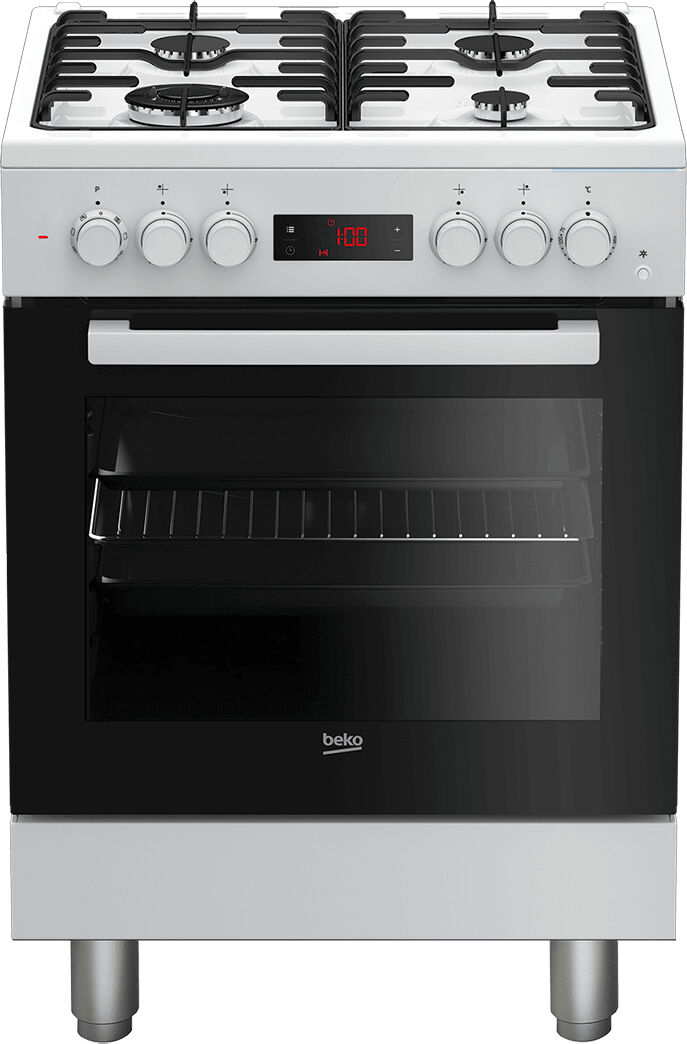 beko fse62110dwf cucina a gas 4 fuochi con forno elettrico ventilato 60x60 cm pulizia a vapore colore bianco - fse62110dwf