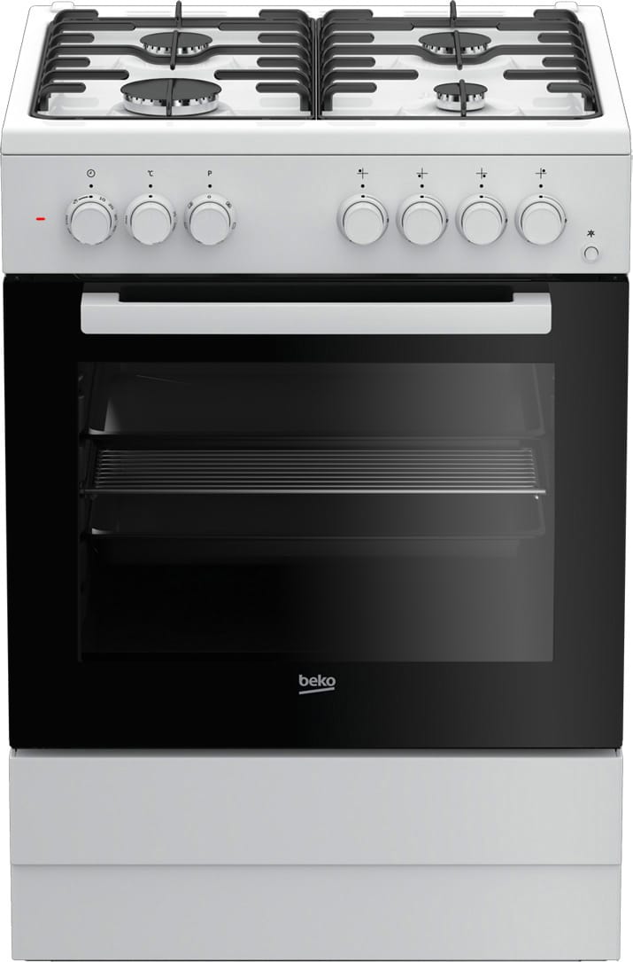 beko fse62110dw cucina a gas 4 fuochi forno elettrico multifunzione con grill larghezza x profondità 60x60 cm classe energetica a colore bianco - fse62110dw