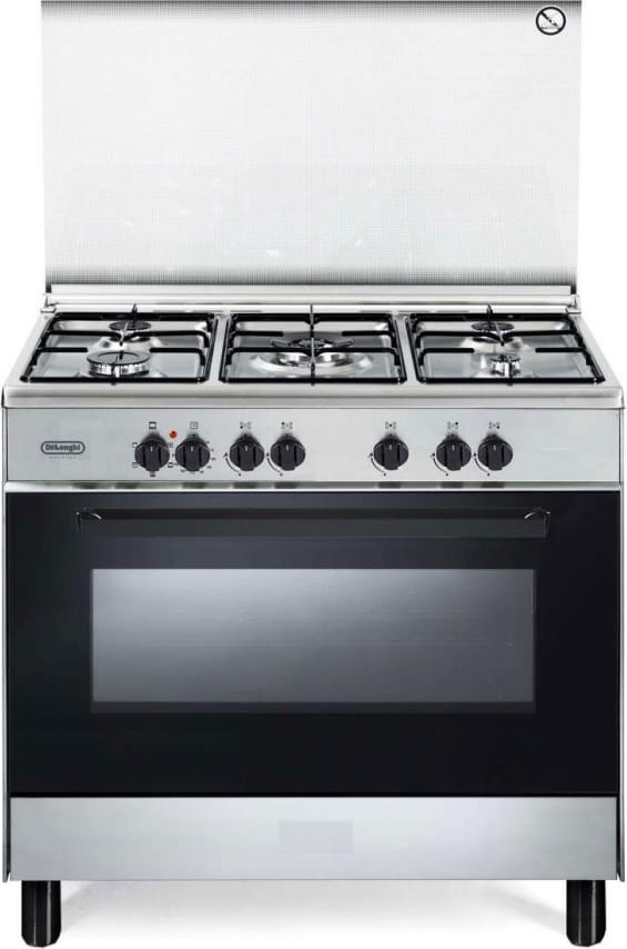 delonghi fmx 96 cucina a gas 5 fuochi forno elettrico multifunzione con grill 90x60 cm classe a colore inox - fmx 96