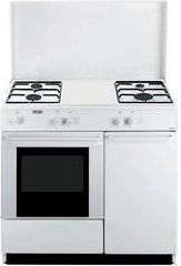 delonghi hgw 80 gb n cucina a gas 4 fuochi forno a gas larghezza x profondità 86x50 cm con vano portabombola colore bianco - hgw 80 gb n