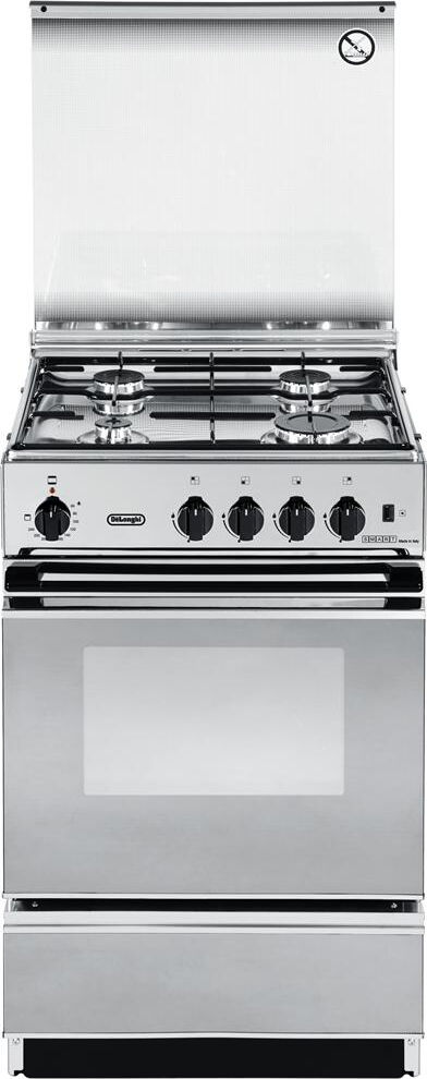 delonghi sex 554 n cucina a gas 4 fuochi forno elettrico con grill larghezza x profondità 50x50 cm con coperchio colore inox - sex 554 n linea smart