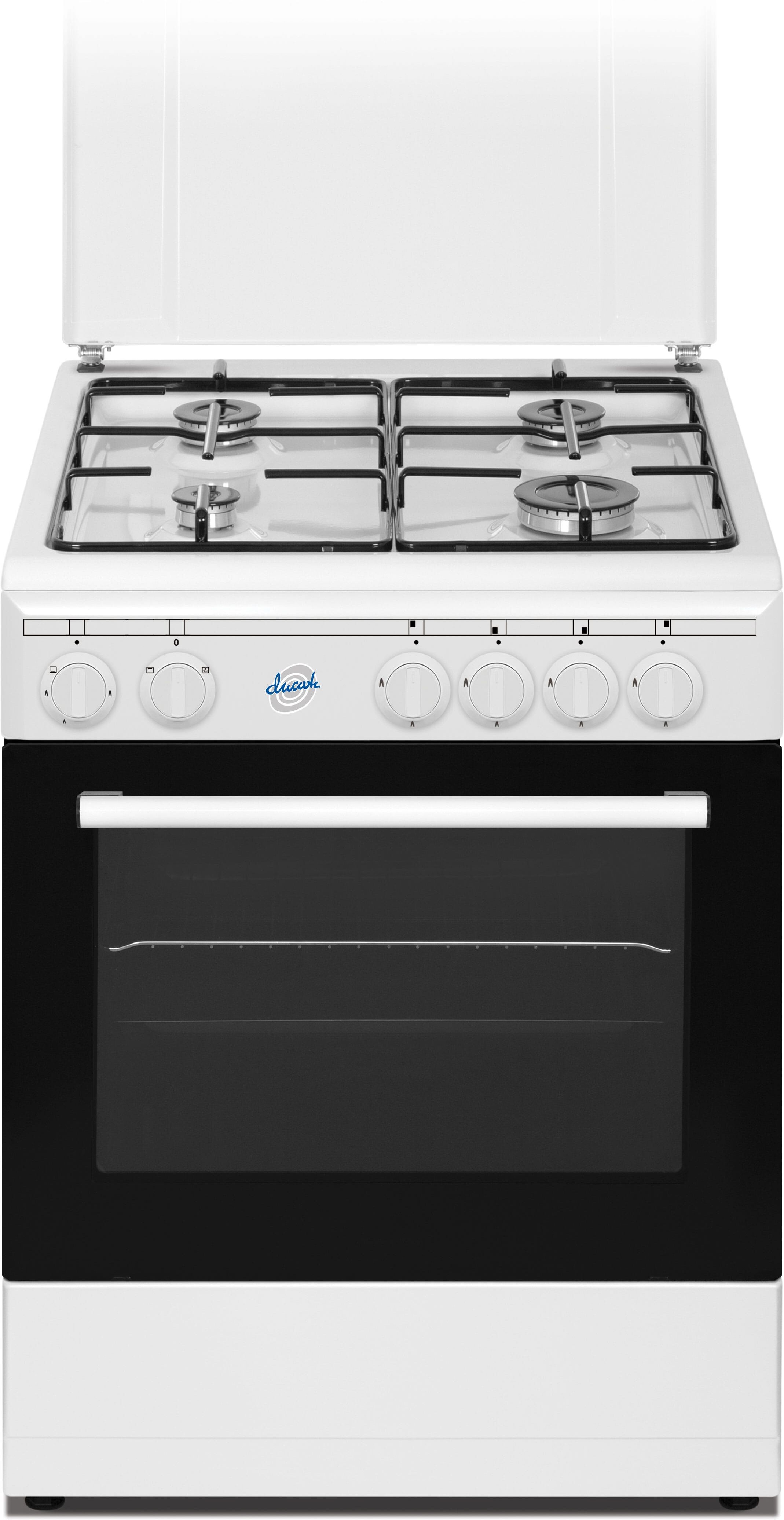 ducati sd664we cucina a gas 4 fuochi forno elettrico con grill larghezza x profondità 60x60 cm classe energetica a colore bianco - sd664we