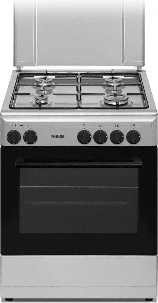 nikkei sn664xe cucina a gas 4 fuochi con forno elettrico grill e luce 60x60 cm colore bianco - sn664xe