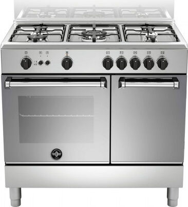 la germania amn9p5gxv cucina a gas 5 fuochi forno a gas con termostato libera installazione larghezza x profondità 90x60 cm classe energetica a colore inox - amn9p5gxv