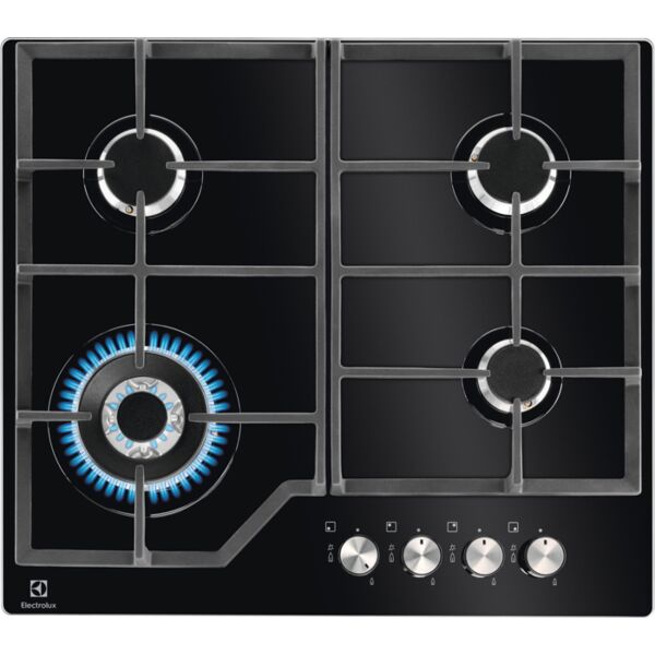 electrolux egm6343yak egm6343yak serie quadro piano cottura 4 fuochi a gas 60 cm (1 bruciatore wok) colore nero