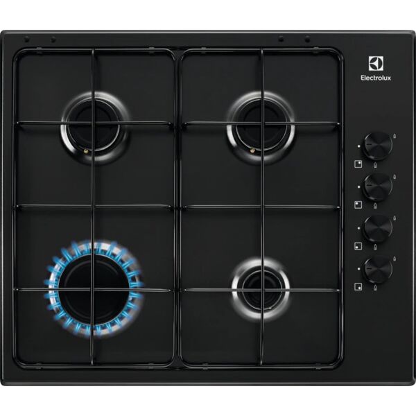 electrolux kgs6404b piano cottura a gas 4 fuochi accensione integrata colore nero -kgs6404b serie 300 slim side