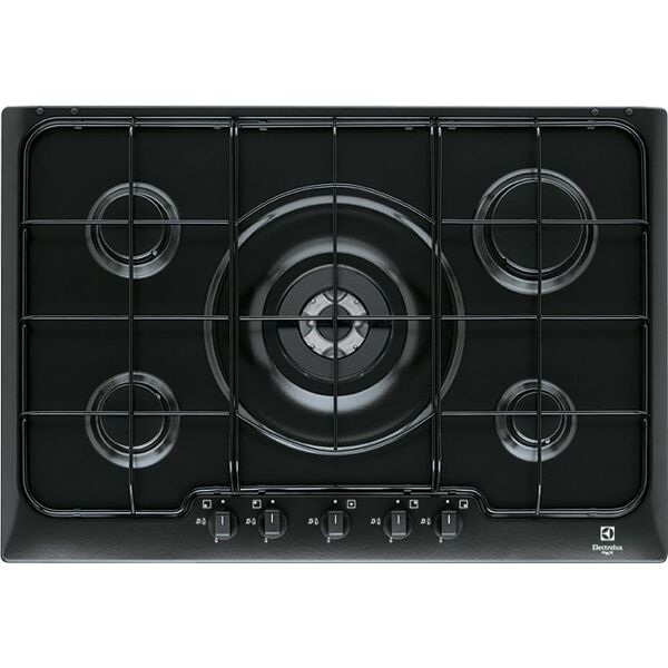 electrolux pn750uv pn750uv serie soft piano cottura 5 fuochi a gas 75 cm (1 bruciatore wok tripla corona) colore nero