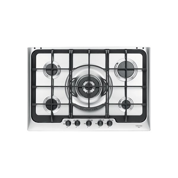 electrolux px750uov px750uov serie soft piano cottura 5 fuochi a gas 75 cm (1 bruciatore wok tripla corona) colore inox