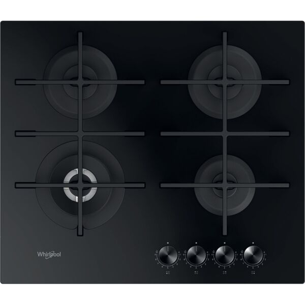 whirlpool gowl 628/nb piano cottura 4 fuochi a gas 60 cm (1 bruciatore wok) colore nero