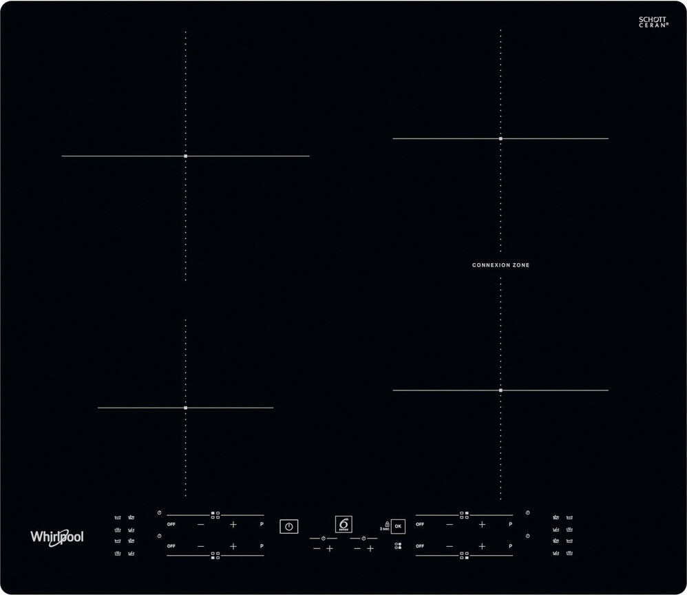 Whirlpool Wb B8360 Ne Piano Cottura Induzione 4 Fuochi 60 Cm Zona Cottura Mista Colore Nero - Wb B8360 Ne