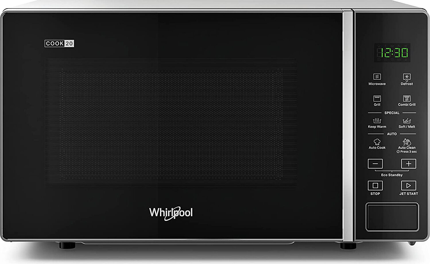 whirlpool mwp 203 sb forno microonde combinato con grill capacità 20 litri potenza 700 watt colore silver black - mwp 203 sb