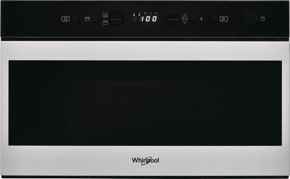 whirlpool w7 mn840 forno a microonde da incasso combinato con grill al quarzo capacità 22 litri potenza 750 watt larghezza 60 cm funzione crisp colore acciaio inox - w7 mn840