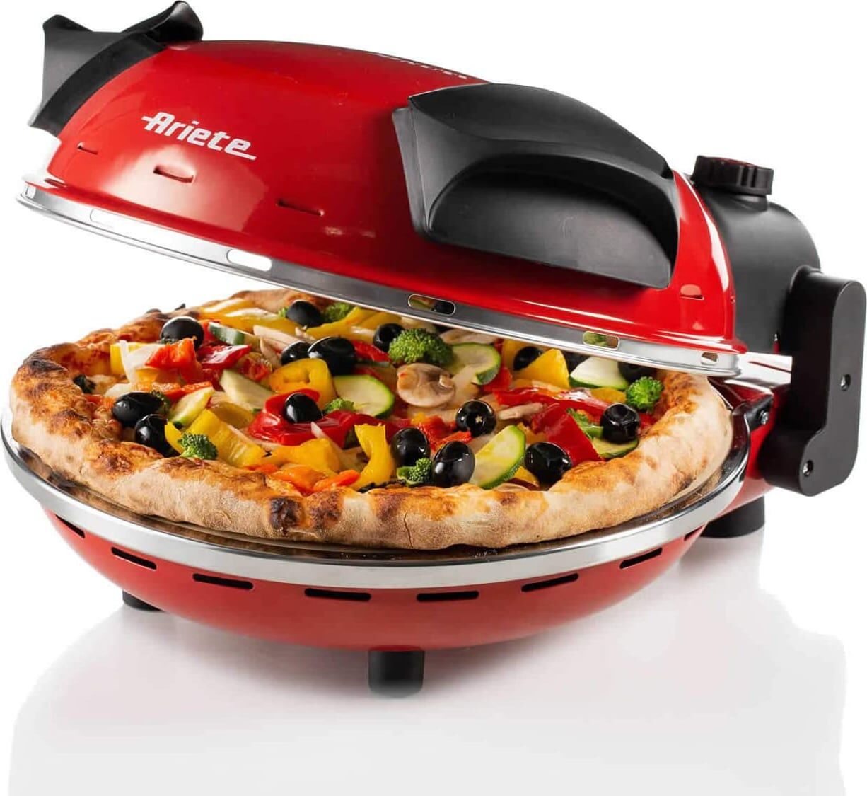 ariete 0909/00 forno pizza elettrico potenza 1200 watt timer con pietra refrattaria colore rosso - 0909/00