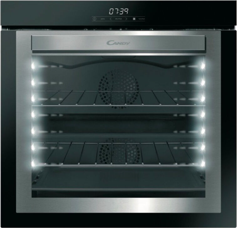 candy fcdne808vx forno elettrico ventilato da incasso multifunzione con grill capacità 75 litri classe energetica a larghezza 60 cm colore inox - fcdne808vx