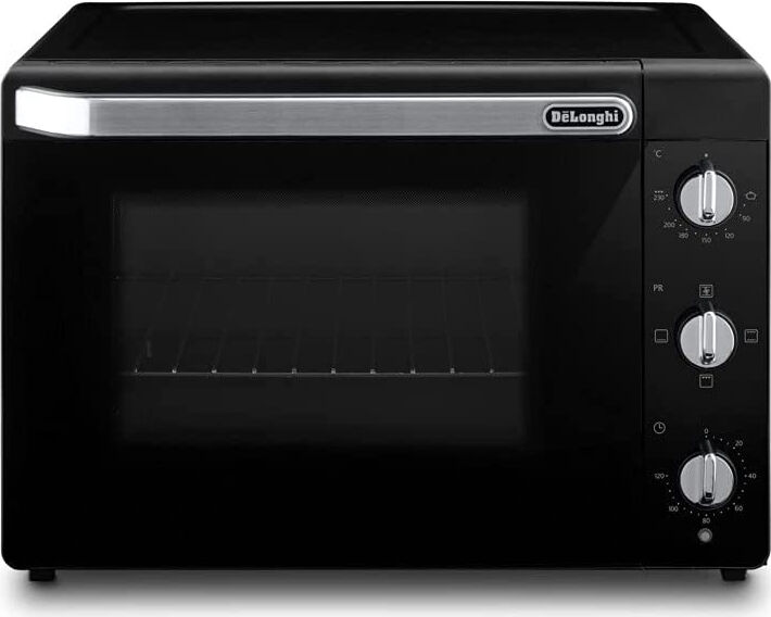 delonghi eo40112.bk forno elettrico fornetto con grill, capacità 40 litri, potenza 2000 watt, 5 livelli di cottura, include teglia, griglia e pinza, colore nero - eo40112.bk