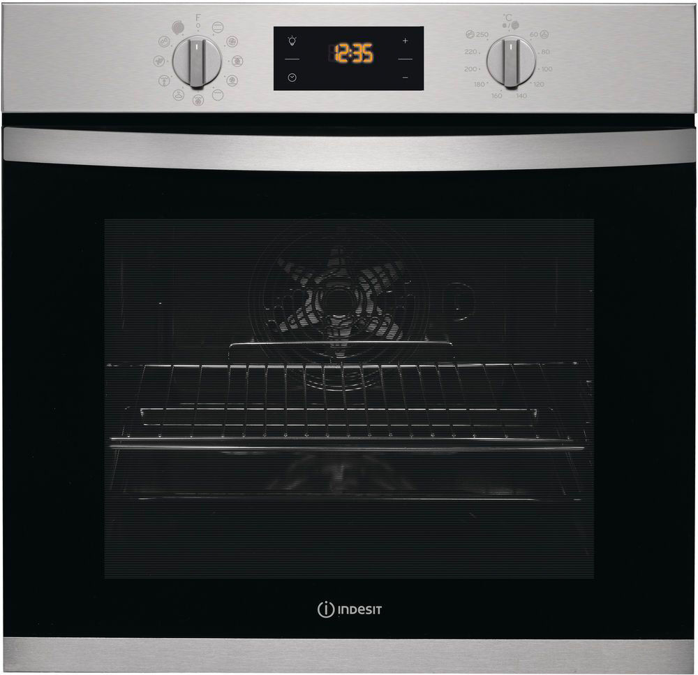 indesit ifw 3844 h ix ifw 3844 h ix serie inox curved forno elettrico da incasso multifunzione temoventilato con grill funzione pulizia eco clean / pizza 71 litri 60 cm classe a+ colore inox