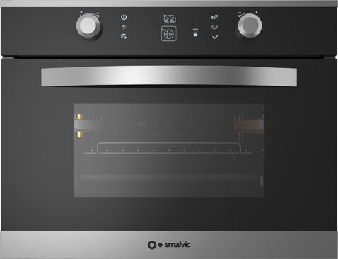 smalvic 1017615400 fi45vp lx12-etcw - serie range forno elettrico da incasso ventilato multifunzione funzione vapore / pizza 35 litri 60 cm classe a colore nero