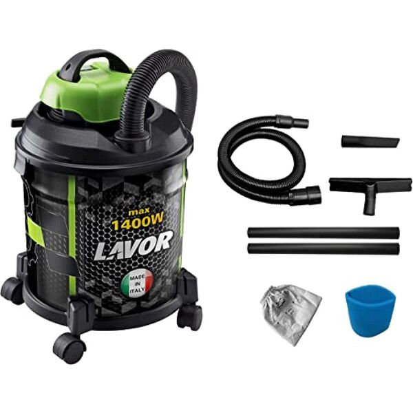 lavor joker 1400s bidone aspiratutto senza sacco solidi e liquidi capacità 20 litri potenza 1400 watt con ruote - jocker 1400 s