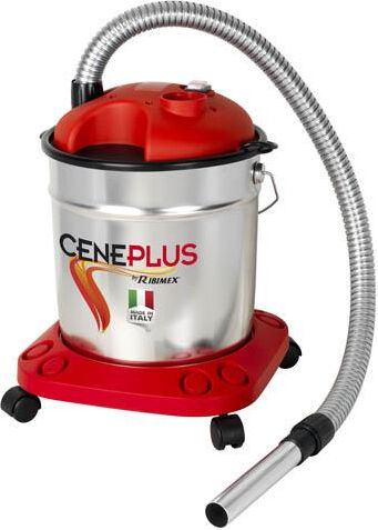 ribimex prcen006 bidone aspiratutto aspiracenere senza sacco capacità 18 litri potenza 950 watt con ruote colore silver - prcen006