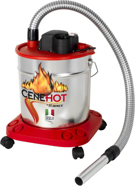 ribimex prcen008 bidone aspiratutto aspiracenere senza sacco capacità 18 litri potenza 950 watt con ruote colore silver - prcen008