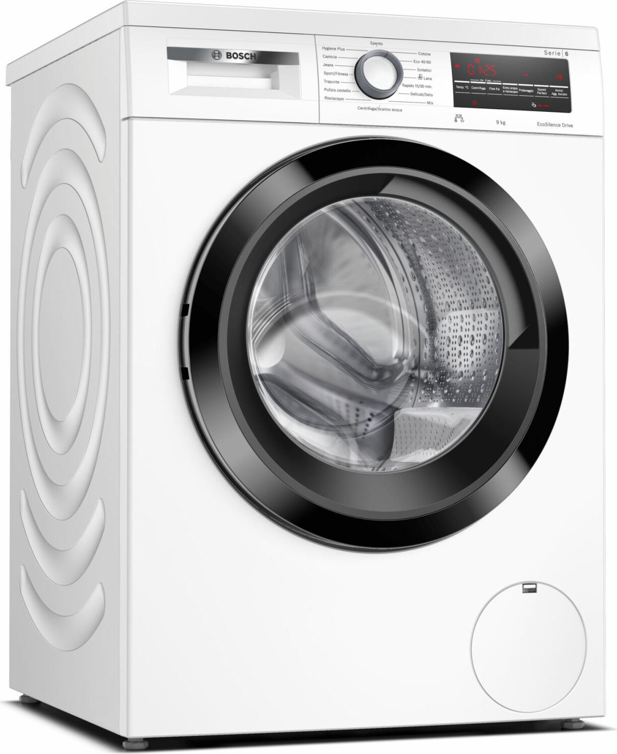 bosch wuu28t29it lavatrice 9 kg classe energetica a profondità 60 cm centrifuga 1400 giri programma allergyplus, top removibile, speedperfect colore bianco - serie 6 wuu28t29it