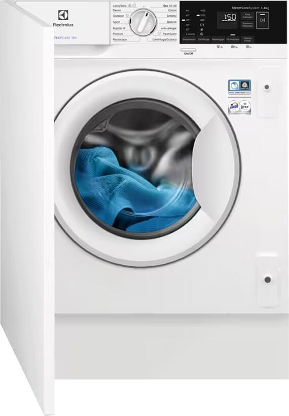 electrolux ew7f484bi lavatrice da incasso capacità di carico 8 kg classe d centrifuga 1351 giri profondità 50 cm trattamento vapore - ew7f484bi