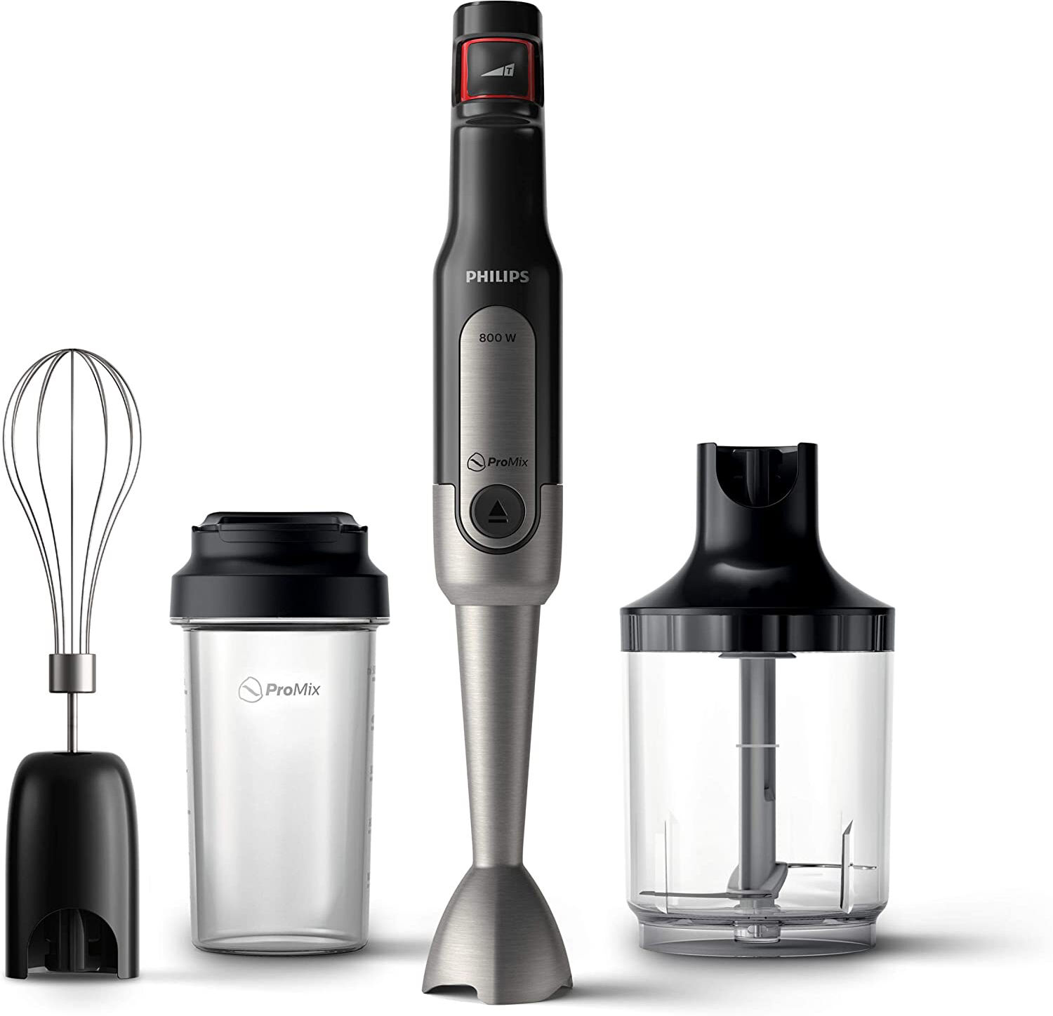 philips hr2652/90 frullatore ad immersione minipimer potenza 800 watt + frusta + tritatutto colore nero - hr2652/90