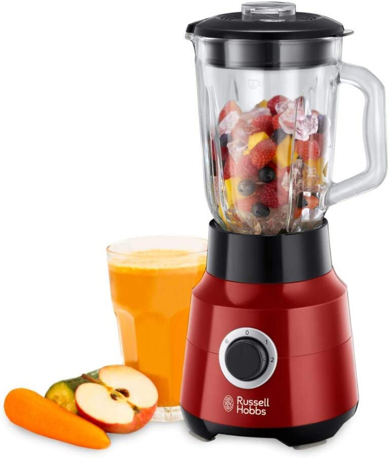 russell hobbs 24720-56 frullatore con bicchiere capacità 1.5 litri potenza 650 watt lame in acciaio inox funzione pulse colore rosso - 24720-56